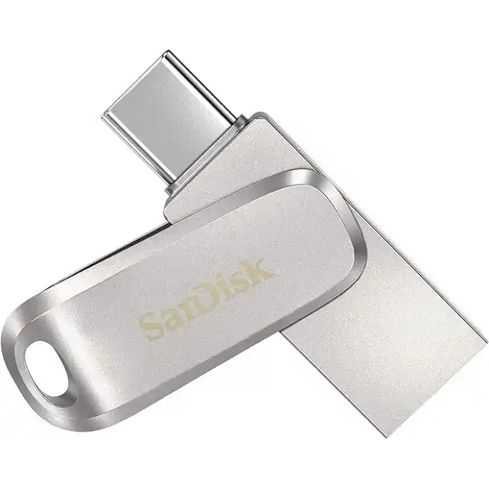 SanDisk Ultra Dual Drive Luxe USB Type-C Sürücü Akıllı Telefon Bellek 64 GB (Mobil Bellek, USB 3.2 Gen 1, Döner Tasarım, 400 MB/s Okuma, USB Sürücü, Otomatik Yedekleme)
