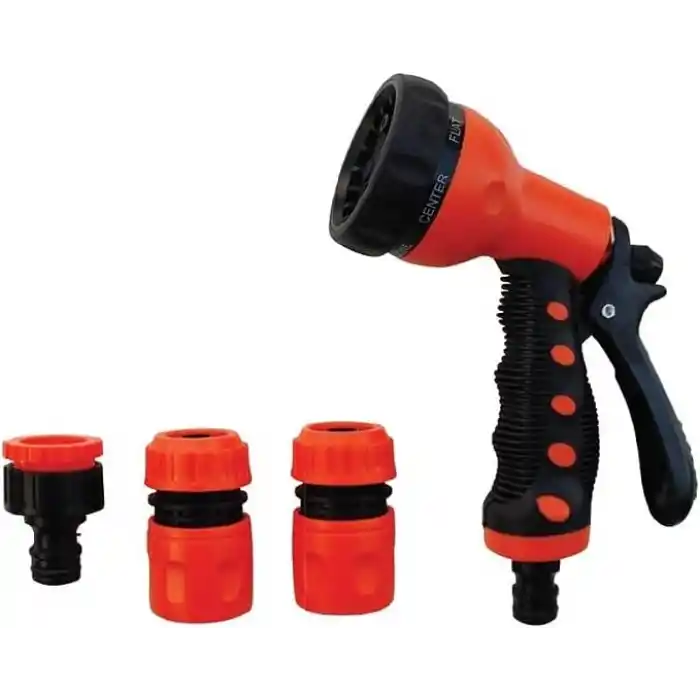 Orret Home 7 Fonksiyonlu Bahçe Sulama Tabancası, 4 Parça Hortum Bağlantı Setli Fıskiye, Ayarlanabilir Su Püskürtme Başlığı, Çim, Bitki, Araç Yıkama ve Bahçe Kullanımı İçin
