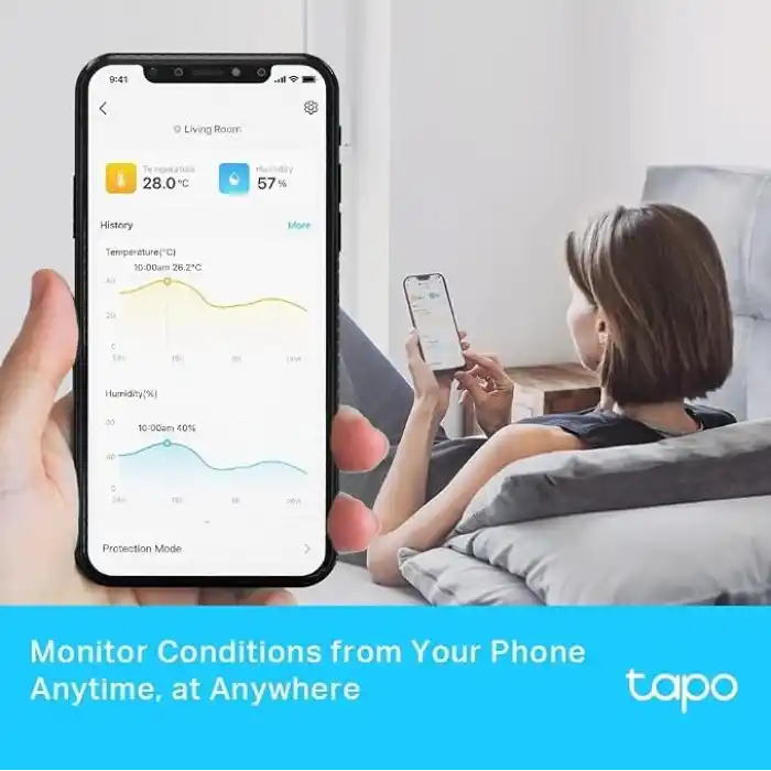 Tapo T315, Akıllı Sıcaklık ve Nem Monitörü, Ücretsiz Veri Depolama, LCD Ekran, Gerçek Zamanlı Bildirimler, Pil Dahildir, Alexa ve Google Home ile Çalışır, Tapo Hub Gereklidir Ayrıca Satılır