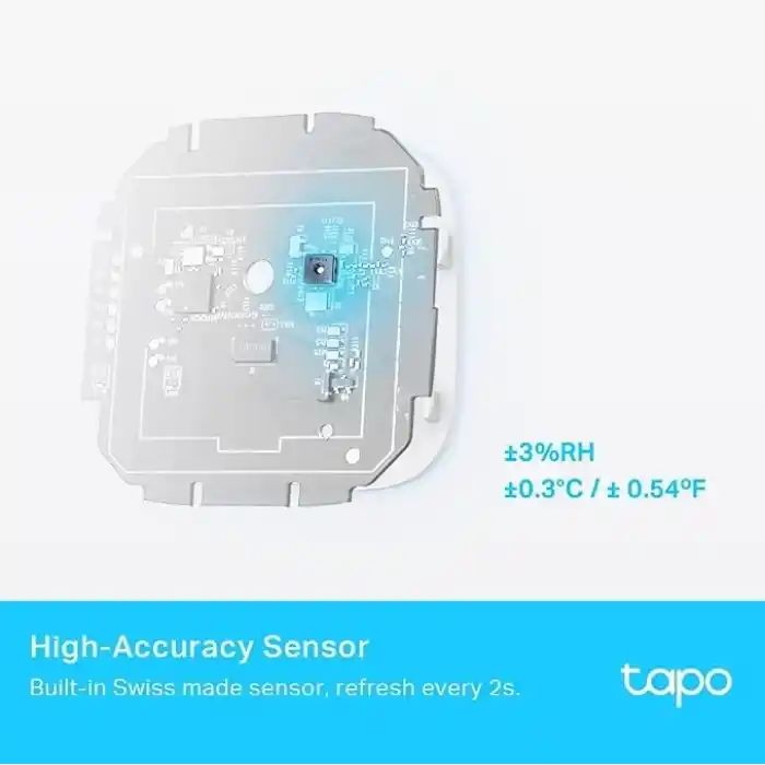Tapo T315, Akıllı Sıcaklık ve Nem Monitörü, Ücretsiz Veri Depolama, LCD Ekran, Gerçek Zamanlı Bildirimler, Pil Dahildir, Alexa ve Google Home ile Çalışır, Tapo Hub Gereklidir Ayrıca Satılır