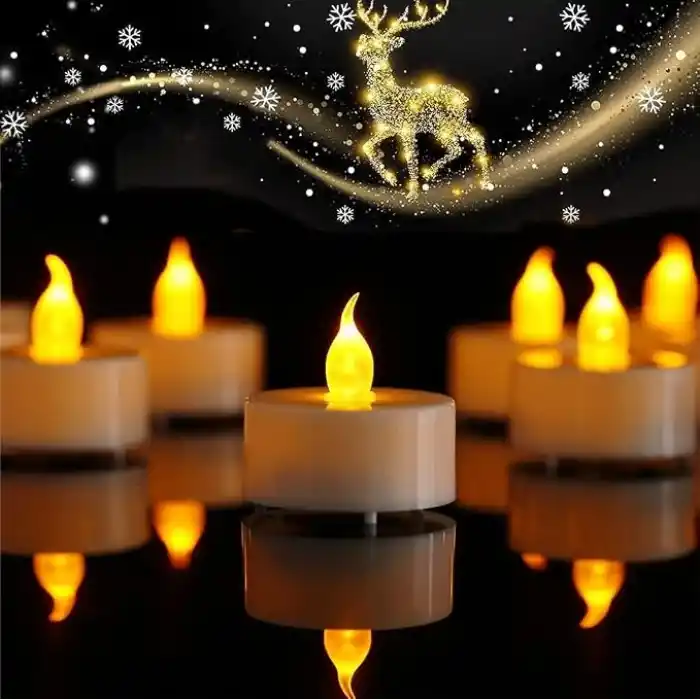 SNA Pilli Led Tealight T-LİGHT MUM PİLLİ MUM LED IŞIK SICAK SARI RENK DEKORASYON SÜSLEME DÜĞÜN KINA ORGANİZASYON (6)