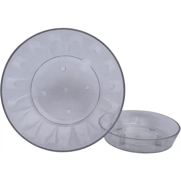 2 adet Plastik Orkide Saksısı Seti 1,5 lt Gizli Tabaklı Şeffaf Saksı 145 x 135 mm