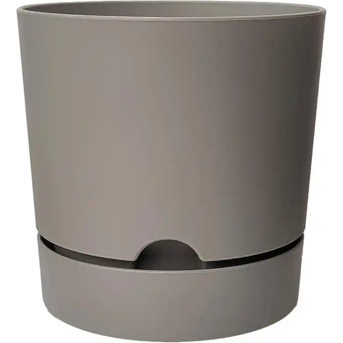 ToXA Begonya Saksı Tabaklı Drenajlı Mat Plastik Çiçek Saksısı (1 Adet, 9 Litre, 25cm, Bej)