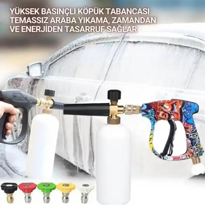 Polham Tüm Bosch Aquatak Serisi ile Uyumlu Basınçlı Yıkama Makineleriyle Uyumlu Profesyonel Araç Yıkama Tabanca Seti