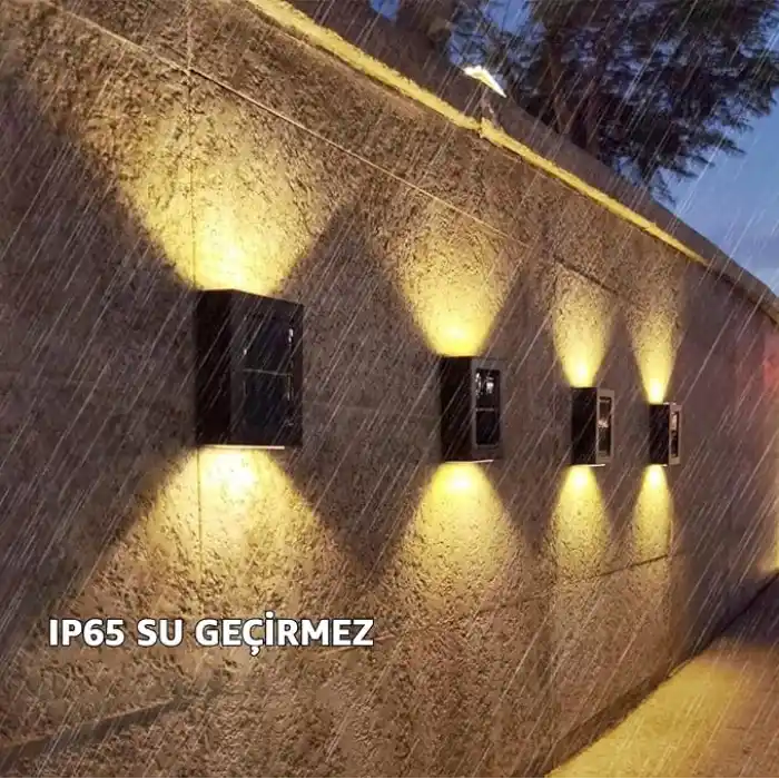 Robeve Tekli Solar Bahçe Aydınlatması Güneş Enerjili Bahçe Aydınlatması Duvar Lambası Çift Taraflı Aplik Işık Led Işık