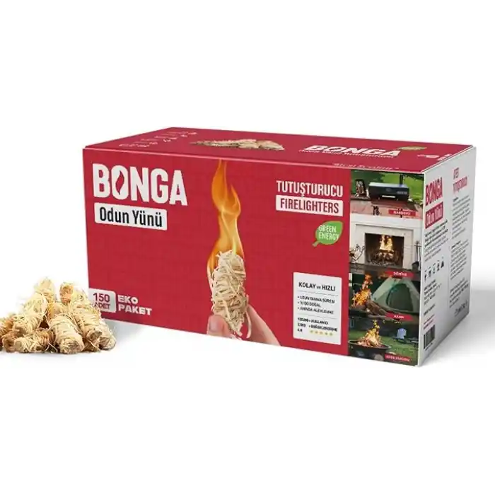Mangal ve Barbekü Tutuşturucu 150 Adet 2 kg - Jel Ve Çıra Alternatifi Doğal Odun Yünü