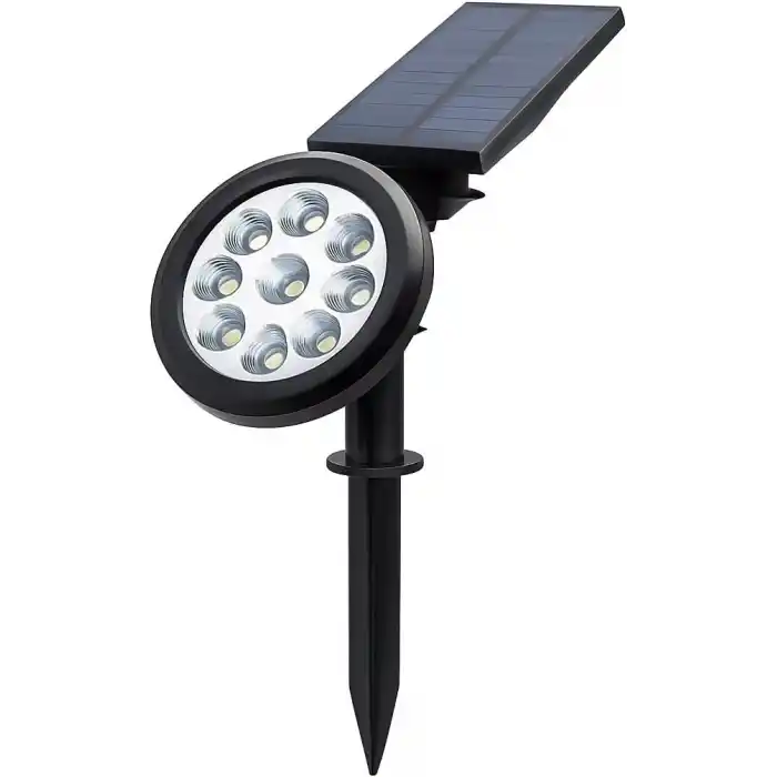 18W Solar Kazıklı Çim Armatürü – Güneş Enerjili Amber Led Bahçe Aydınlatma Lambası, IP65 Su Geçirmez, 200 Lümen, 5-6 Saat Çalışma