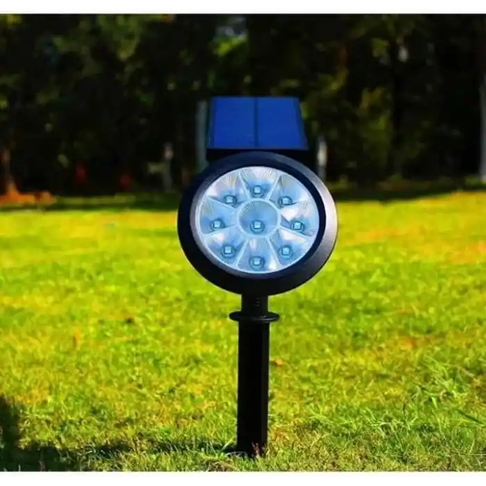 18W Solar Kazıklı Çim Armatürü – Güneş Enerjili Amber Led Bahçe Aydınlatma Lambası, IP65 Su Geçirmez, 200 Lümen, 5-6 Saat Çalışma