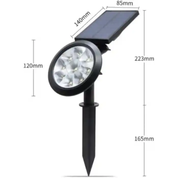 18W Solar Kazıklı Çim Armatürü – Güneş Enerjili Amber Led Bahçe Aydınlatma Lambası, IP65 Su Geçirmez, 200 Lümen, 5-6 Saat Çalışma