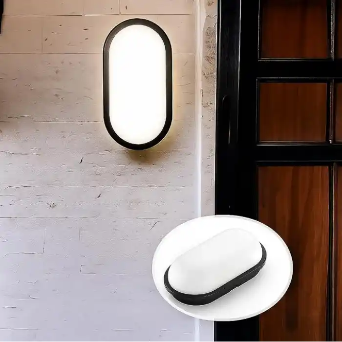 Aydos 15W Siyah IP65 Oval LED Tavan ve Duvar Lambası | 1500 Lümen Beyaz Işık | Su ve Toz Geçirmez Banyo Bahçe Balkon Aydınlatma Armatürü 220V