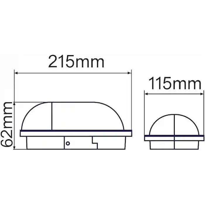 Aydos 15W Siyah IP65 Oval LED Tavan ve Duvar Lambası | 1500 Lümen Beyaz Işık | Su ve Toz Geçirmez Banyo Bahçe Balkon Aydınlatma Armatürü 220V