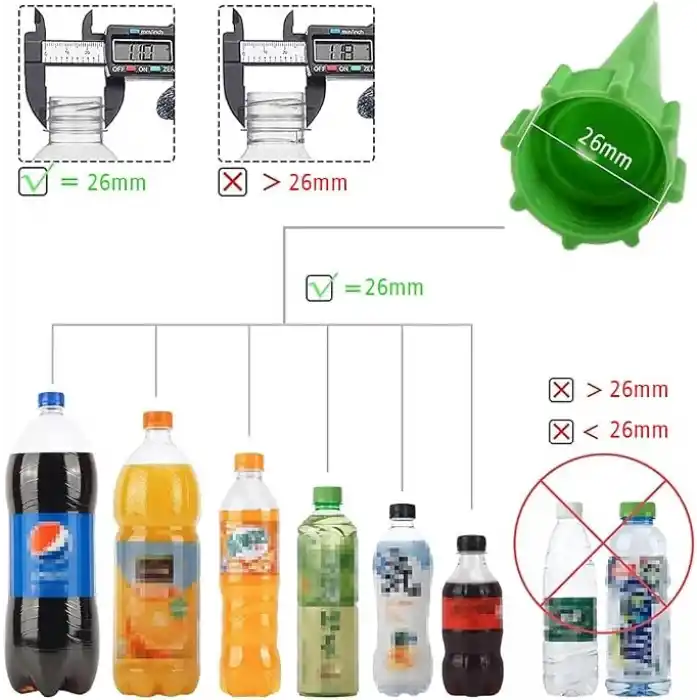 Çiçek Sulama Damlama Sistemi, (10’lu Paket), Sadece Gazlı İçecek Şişeleri ile Uyumludur,