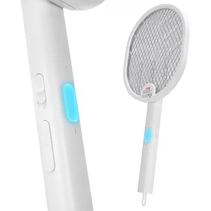 Type-C Şarjlı UV Işıklı Sinek Raketi 1200mAh 3000V Çıkış Katlanabilir Askılı Raket Sinek Öldürücü, Asonic AS-A26