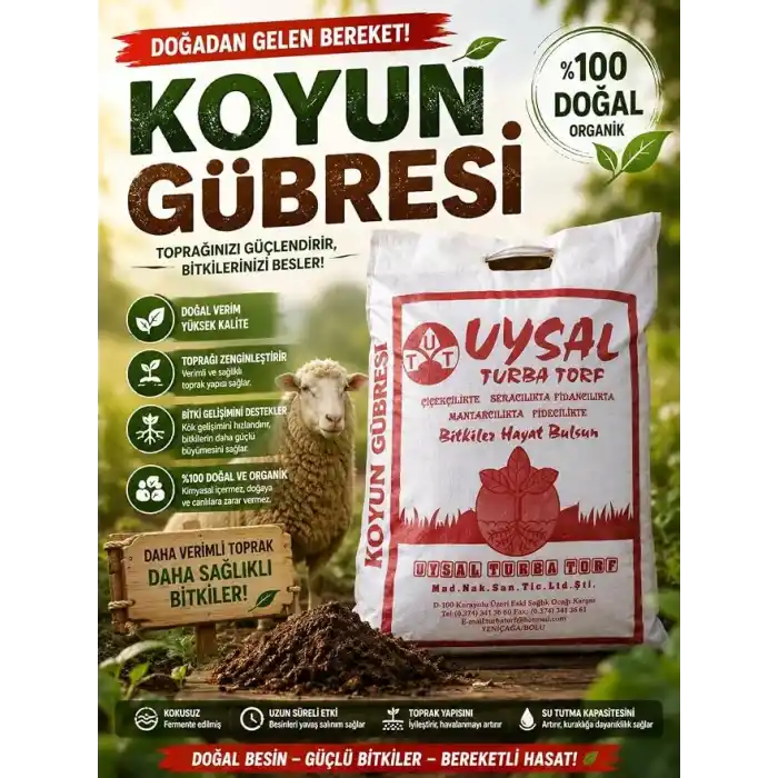 20 Lt. Organik Koyun Gübresi, Çiçek, Bitki Yetiştirme Coşturmak İçin Gübre
