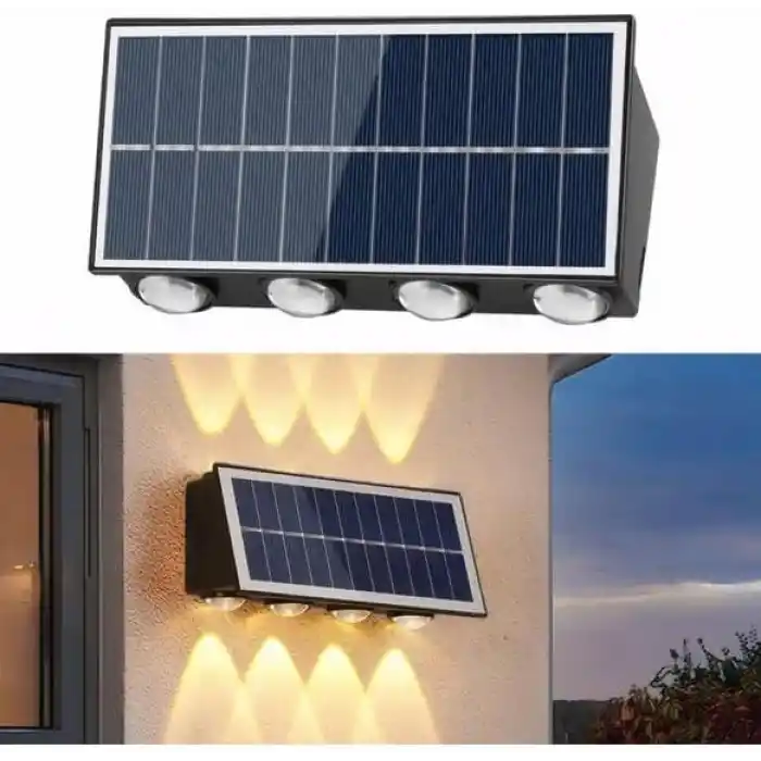 20W Güneş Enerjili Dış Mekan Bahçe Duvar Lambası - Cata Kos Solar LED Aplik - IP65 Su Geçirmez, 3200K Gün Işığı & Amber Dekoratif Aydınlatma (Gün Işığı)