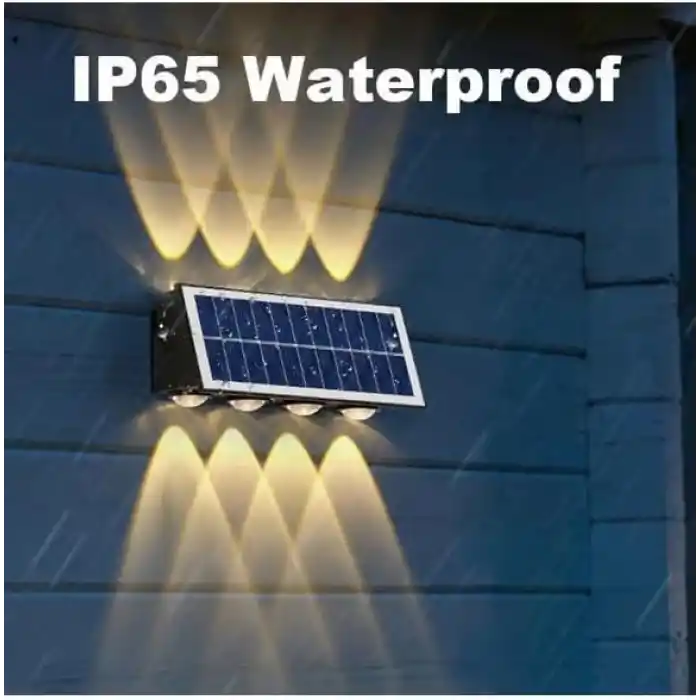 20W Güneş Enerjili Dış Mekan Bahçe Duvar Lambası - Cata Kos Solar LED Aplik - IP65 Su Geçirmez, 3200K Gün Işığı & Amber Dekoratif Aydınlatma (Gün Işığı)