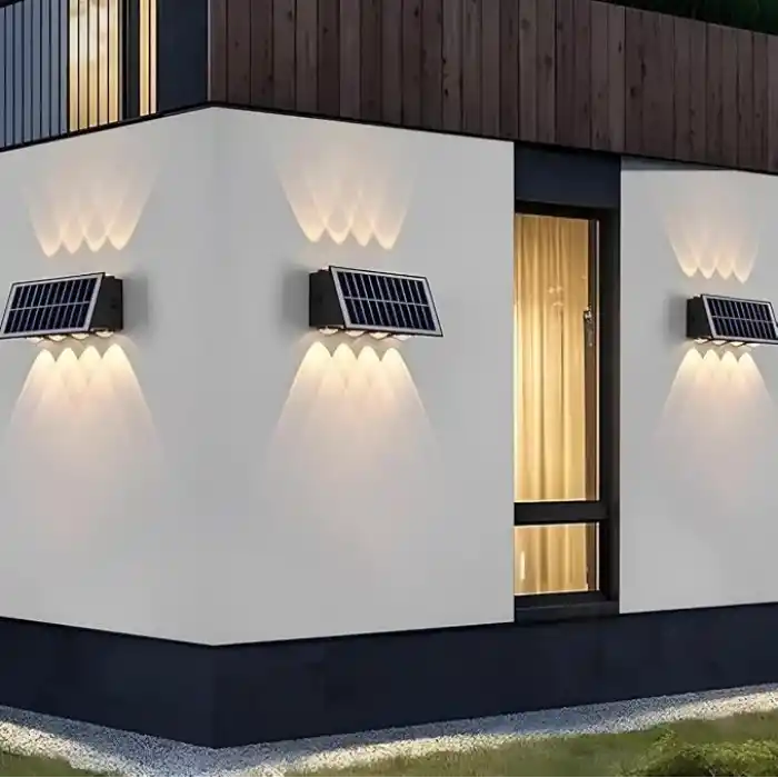 20W Güneş Enerjili Dış Mekan Bahçe Duvar Lambası - Cata Kos Solar LED Aplik - IP65 Su Geçirmez, 3200K Gün Işığı & Amber Dekoratif Aydınlatma (Gün Işığı)