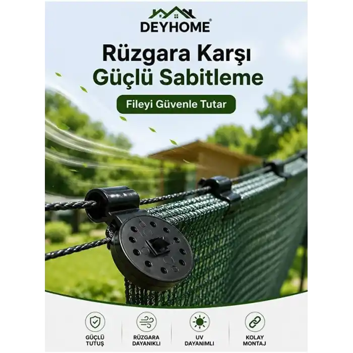 Gölgelik Sabitleme Klipsi UV Dayanımlı Siyah Plastik – Sera, Bahçe Filesi, Gölgelik Tente ve Tarım Ağı Sabitleyici Klips (10)
