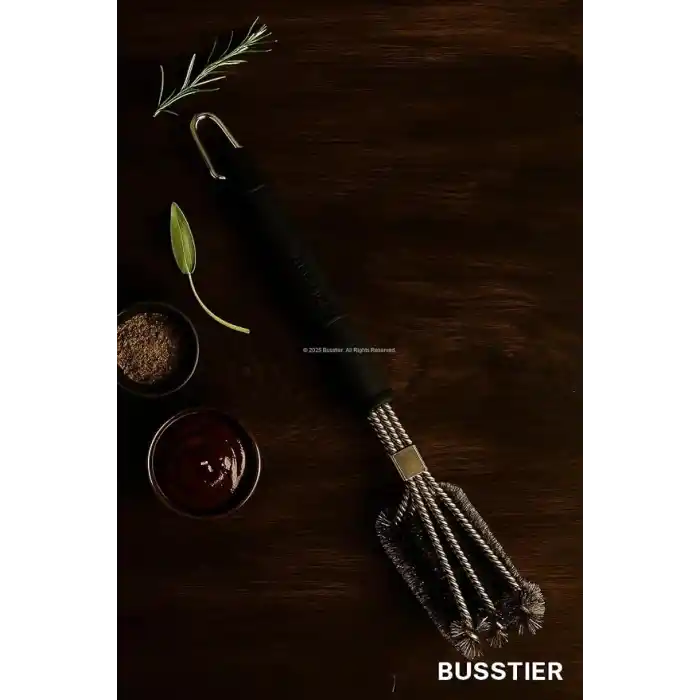 Busstier Dikey Izgara ve Mangal Temizleme Fırçası Paslanmaz Çelik Kıllı Deterjansız Derin Temizlik Fırını Barbekü Grill Fırçası Ergonomik Saplı Dayanıklı Mangal Temizleme Aparatı