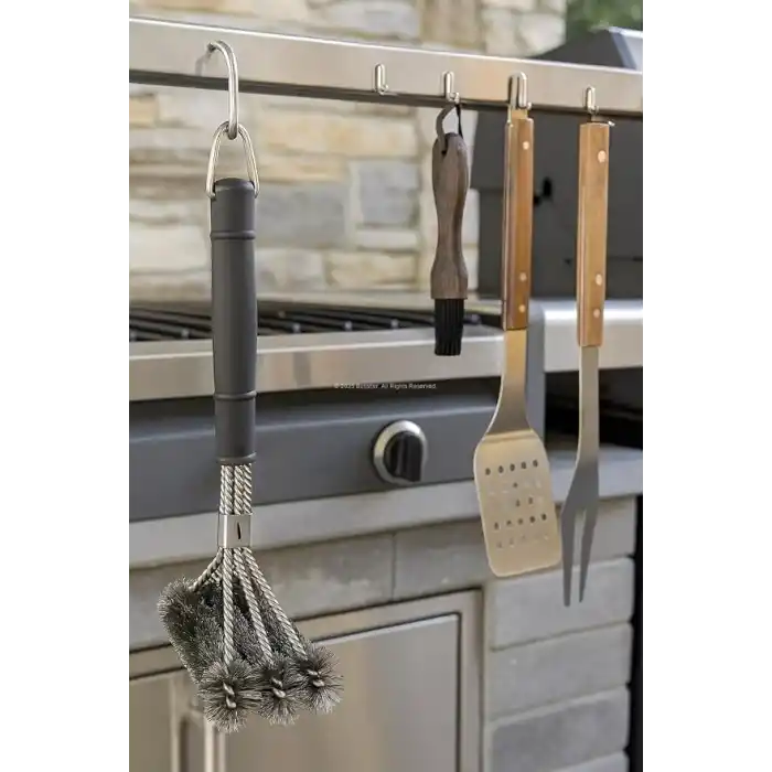 Busstier Dikey Izgara ve Mangal Temizleme Fırçası Paslanmaz Çelik Kıllı Deterjansız Derin Temizlik Fırını Barbekü Grill Fırçası Ergonomik Saplı Dayanıklı Mangal Temizleme Aparatı