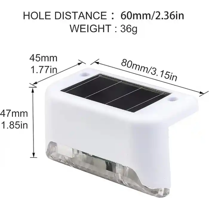 Beyaz Solar Güneş Enerjili Beyaz Köşebent Merdiven Veranda Bahçe LED Lamba Dekoratif Dış Mekan Aydınlatma 4 Lü