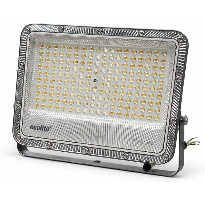 Ecolite 100W LED Projektör 8000 Lümen IP66 Su Geçirmez Dış Mekan Floodlight Bahçe Duvar Otopark Aydınlatma 220 Volt (Sarı Işık 3000K)