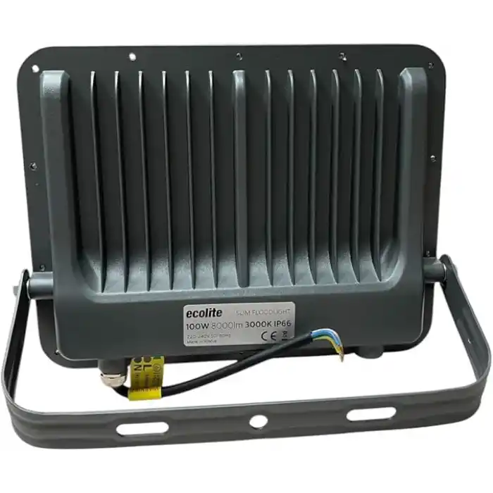 Ecolite 100W LED Projektör 8000 Lümen IP66 Su Geçirmez Dış Mekan Floodlight Bahçe Duvar Otopark Aydınlatma 220 Volt (Sarı Işık 3000K)