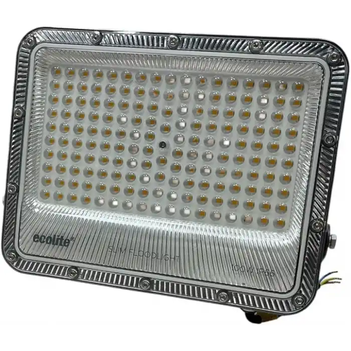 Ecolite 100W LED Projektör 8000 Lümen IP66 Su Geçirmez Dış Mekan Floodlight Bahçe Duvar Otopark Aydınlatma 220 Volt (Sarı Işık 3000K)