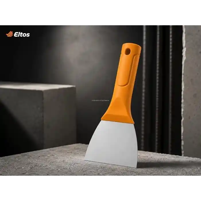 Eltos Saptak Spatula, Çelik Uçlu Spatula, Ergonomik Plastik Saplı, Dayanıklı Güçlü Yapı, Alçı, Boya, Macun Uygulama Malası, İnşaat, Hırdavat, Profesyonel El Aleti (100 mm)