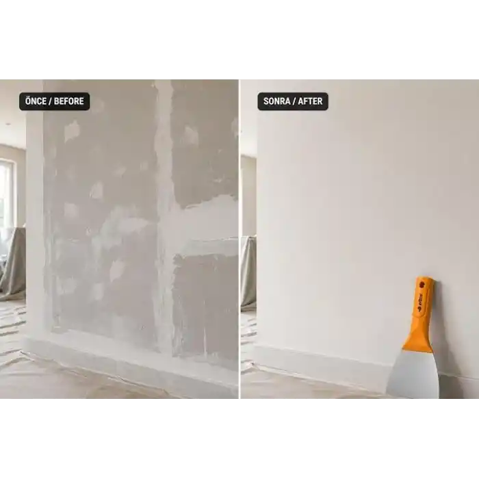 Eltos Saptak Spatula, Çelik Uçlu Spatula, Ergonomik Plastik Saplı, Dayanıklı Güçlü Yapı, Alçı, Boya, Macun Uygulama Malası, İnşaat, Hırdavat, Profesyonel El Aleti (100 mm)