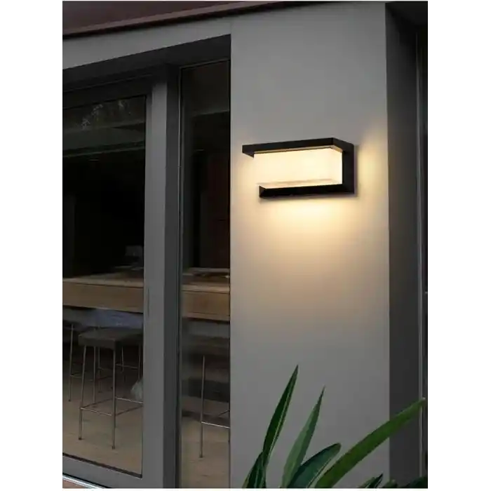 Bahçe Aydınlatması Led Işık 25cm E27 Duylu Zita Ultra Şapkalı Bahçe Duvar Aplik Su Geçirmez