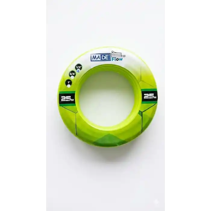 MADE Flow Soft Silikonlu Bahçe Hortumu 25 Metre 1/2 - Bahçe, Balkon, Teras ve Araba Yıkama İçin Esnek Sulama Hortumu - Kırılmaz, Bükülmez Yumuşak Doku - Güneş Işığına Dayanıklı Hortum