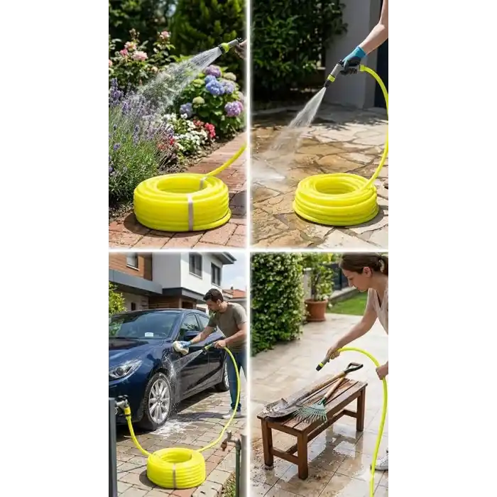 MADE Flow Soft Silikonlu Bahçe Hortumu 25 Metre 1/2 - Bahçe, Balkon, Teras ve Araba Yıkama İçin Esnek Sulama Hortumu - Kırılmaz, Bükülmez Yumuşak Doku - Güneş Işığına Dayanıklı Hortum