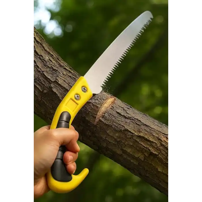 Busstier Budama Testeresi, 30 cm Paslanmaz Çelik Dişli Bıçak, 17 cm Ergonomik Saplı, Ağaç Dalları ve Bahçe Budama İşleri İçin El Testeresi, Hafif ve Dayanıklı Yapı