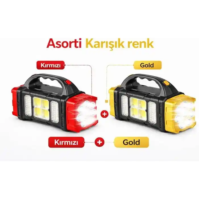 Solar LED Kamp Feneri,, 8 LED Ultra Parlak Taşınabilir Kamp Lambası,, Kamp, Balıkçılık, Acil Durum ve Outdoor Kullanım İçin, Kırmızı,Gold karışık (Asorti) renk