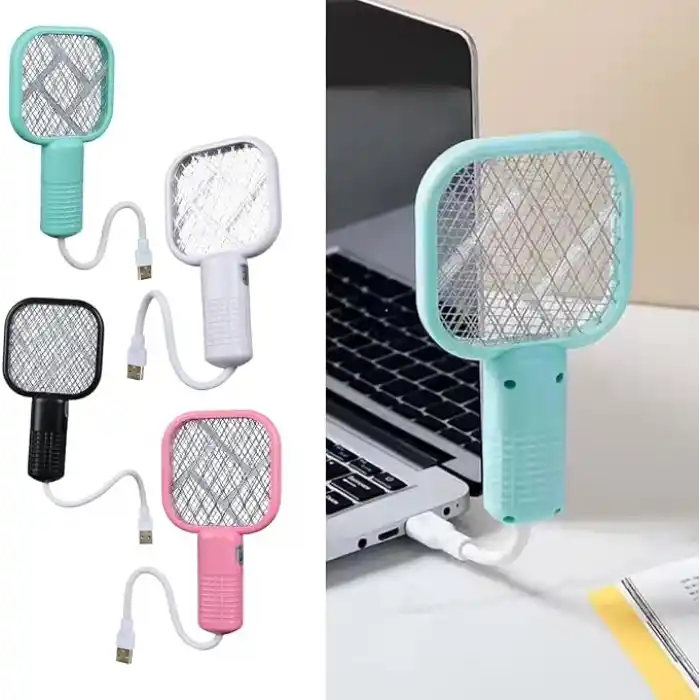1 Adet USB Sinek Öldürücü Mini Raket UV Mor Işıklı Elektrikli Sivrisinek Öldürücü, Powerbank, adaptör, laptop vb. güç alabileceği her usb girişte çalışır