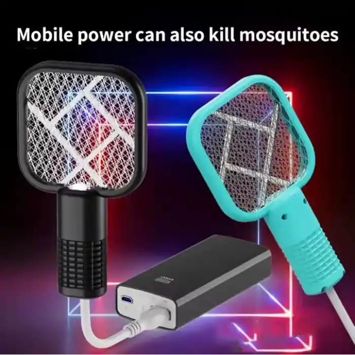 1 Adet USB Sinek Öldürücü Mini Raket UV Mor Işıklı Elektrikli Sivrisinek Öldürücü, Powerbank, adaptör, laptop vb. güç alabileceği her usb girişte çalışır