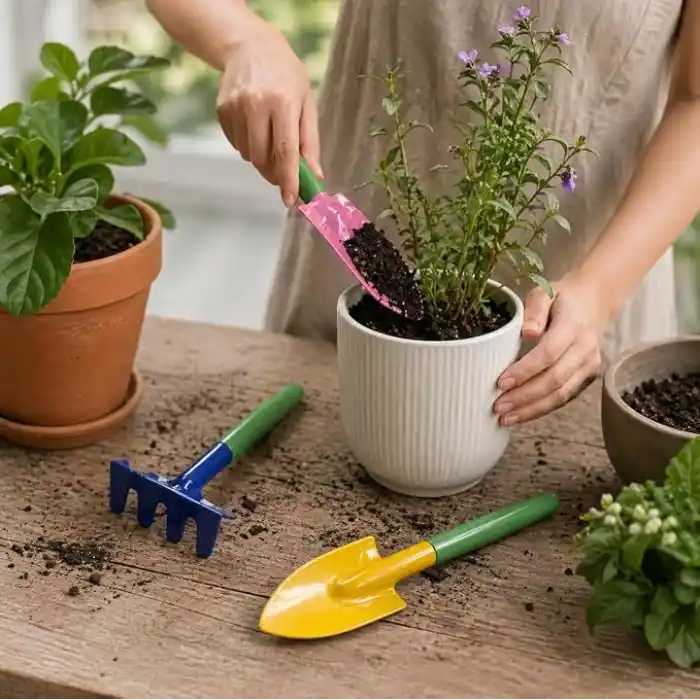 Orret Home 3’lü Mini Bahçe Hobi Seti Kürek Tırmık Dikici Seti Kaktüs Sukulent Saksı Bitkileri İçin El Aletleri Çiçek Dikim Seti (ASORTİ RENK)