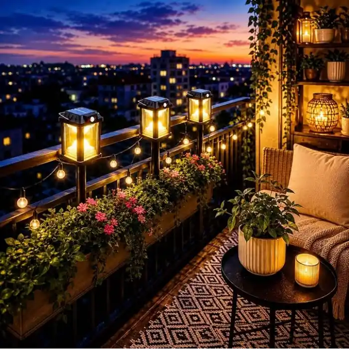 Panter Solar Bahçe Aydınlatması, Balkon Dekorasyonu, Güneş Enerjili Hareket Sensörlü, 3000K Sarı Gün Işığı Filament LED Dış Mekan Su Geçirmez Çim Yol Peyzaj Patika Aydınlatma Dekoratif Lamba 55 CM