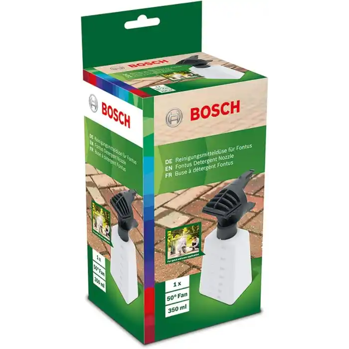 Bosch Professional Accessories yüksek basınçlı temizleyici için aksesuar (Bosch Fontus başlığı, püskürtme temizleme maddesi başlığı, şişe kapasitesi: 350 ml, kartonda)