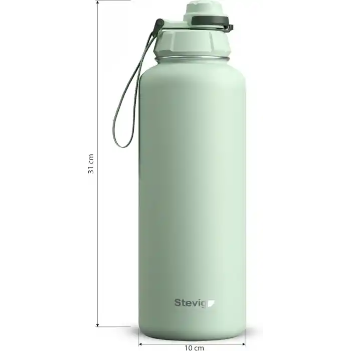 Stevig 1 Hand Leak-Proof Sızdırmaz Çelik Termos 1500 ML Smoke Green ST-256