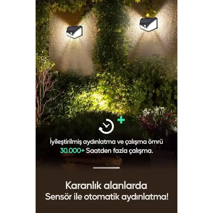 Coverzone Harekete Sensörlü Solar Enerjili Işık Bahçe Işıklandırmak için Lamba Dış Mekan için Uygun Güneş Enerjili Aydınlatma Piknik Kamp Tatil için Bahçe, Havuz Kenarı Aydınlatması BK-100B COB