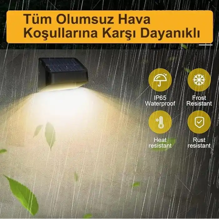GreenTech Solar Duvar Lambası Renk Değiştiren, Siyah, 4 Adet, GT-SL16