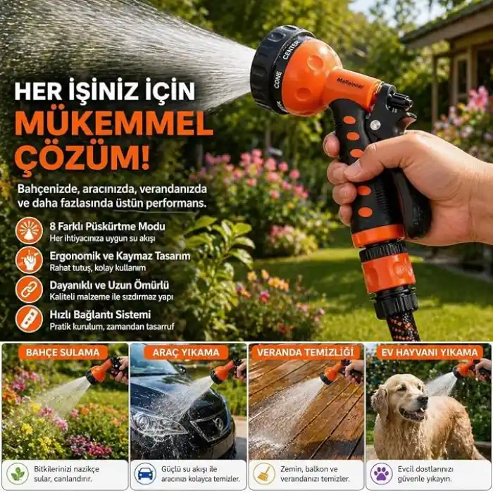7 Fonksiyonlu Sulama Tabancası Md-705