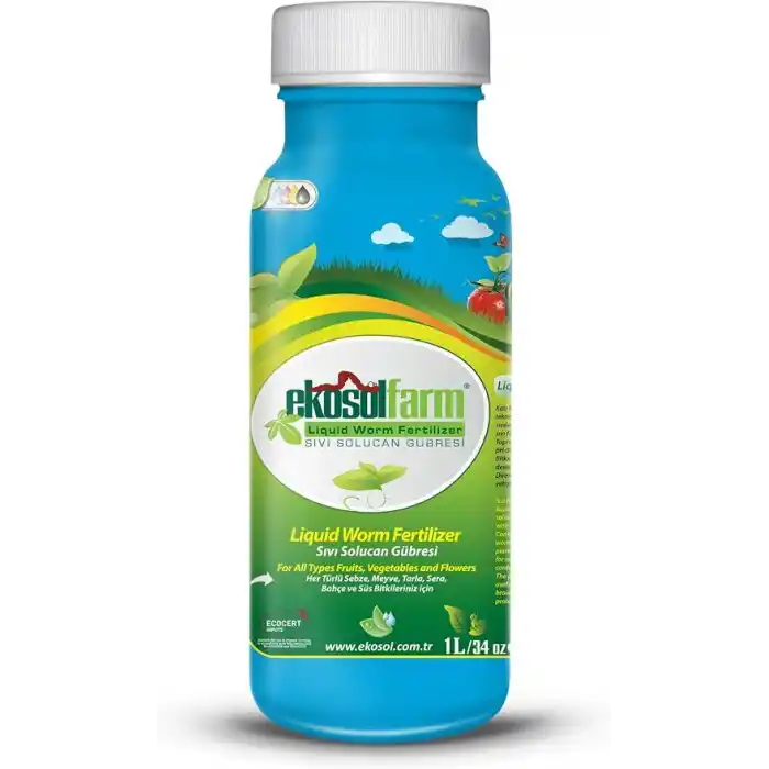 EkosolFarm Organik%100 Solucan Gübresi Toz 10 KG + 1 Litre Sıvı Organik Gübre