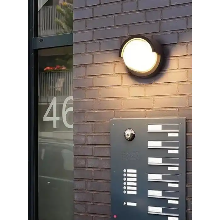 Ucuz Geldi 15w Modern Tasarım Led Aplik İç ve Dış Mekan Duvar Lambası Cata Dominik 3200k Gün Işığı Bahçe Duvar Apliği (Yuvarlak)