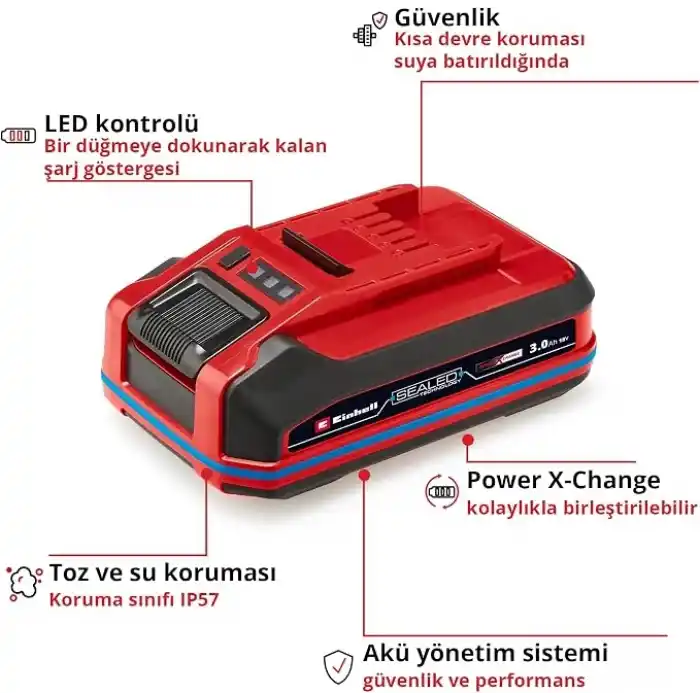 Einhell Orijinal 18 V 3,0 Ah SEALED PXC+ Akü 4511618