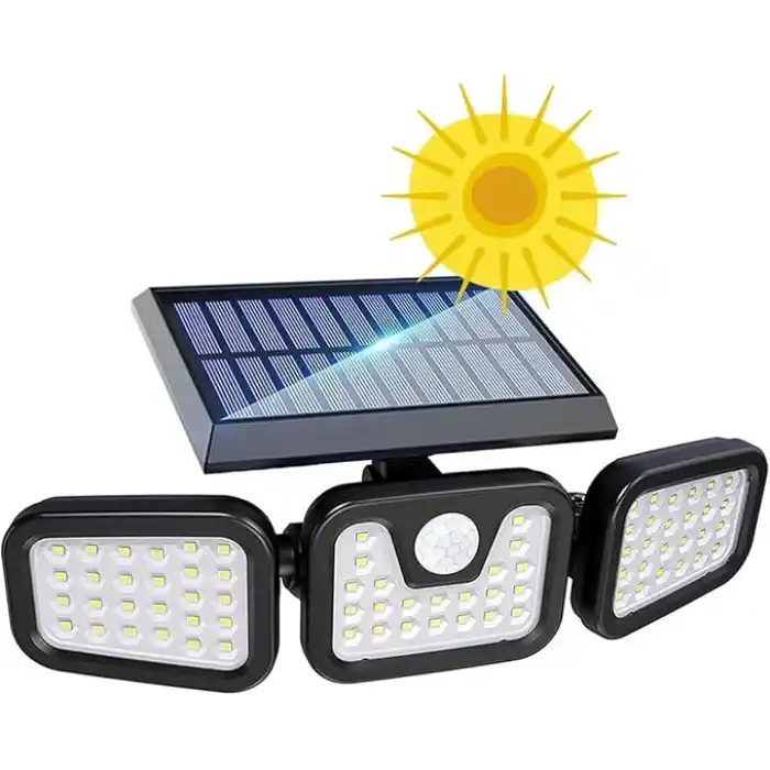GreenTech Solar Duvar Lambası Hareket Sensörlü 74 SMD LED, Siyah, GT-SL07