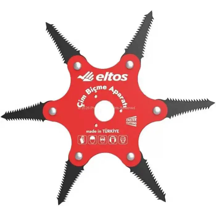 Eltos Çim Biçme Aparatı, 6 Bıçaklı, Ergonomik, Metal, Bahçe Tırpan Makinesi Ek Parça, CBA250