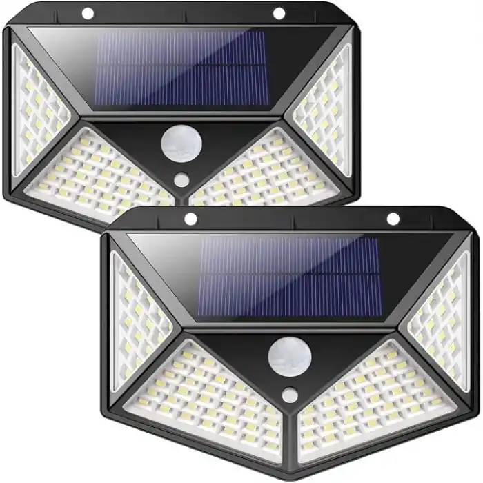 AEE® 2 Adet Solar Bahçe Aydınlatması – 100 LED Süper Parlak | Güneş Enerjili, 3 Modlu, IP65 Su Geçirmez, Hareket Sensörlü, 270° Geniş Açı, 2200 mAh Batarya